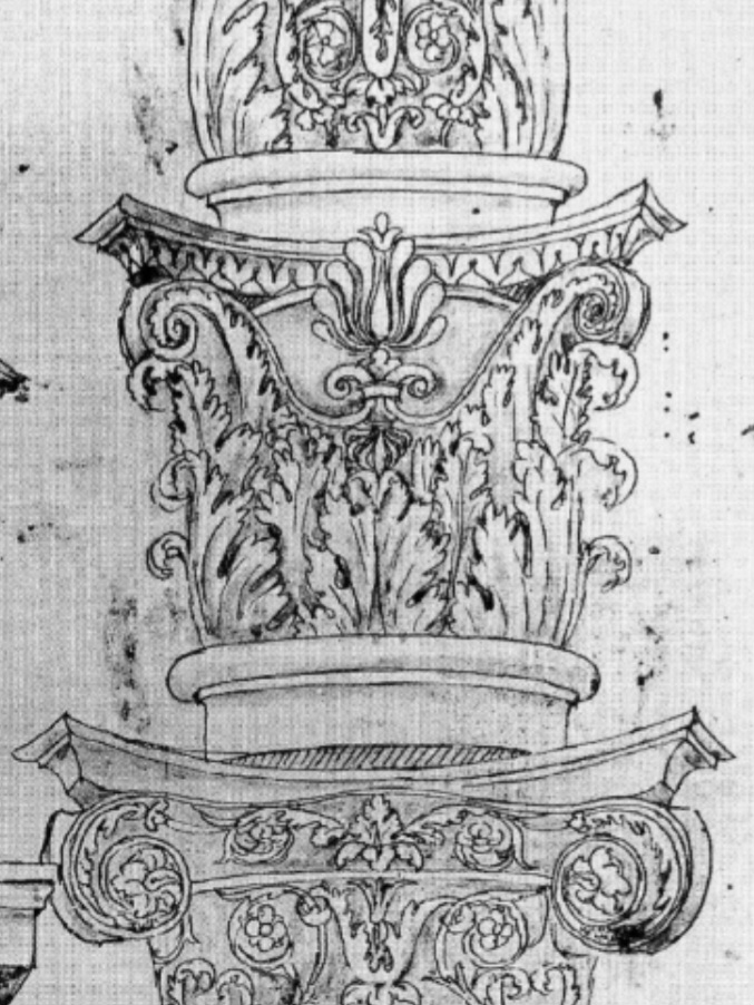 Disegno di capitello misto