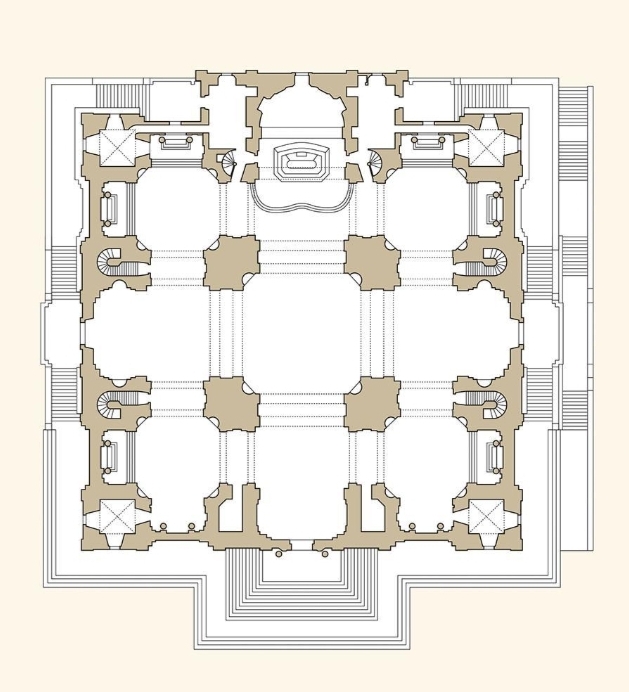 Impianto a quinconce della chiesa di Santa Maria Assunta in Carignano, Galeazzo Alessi
