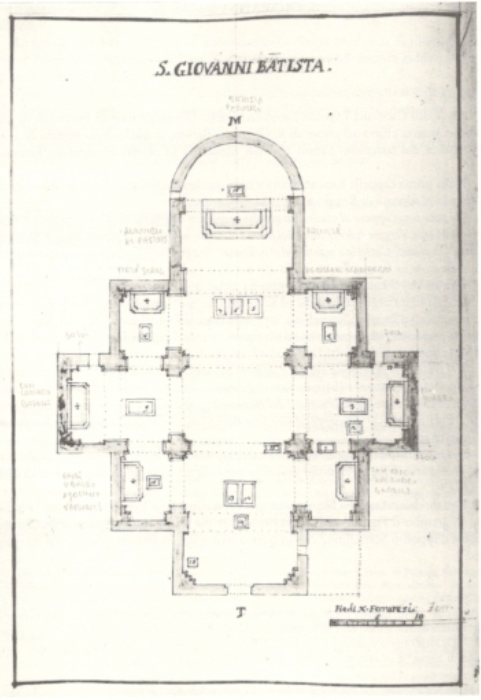 Pianta centrale a croce greca, chiesa di San Giovanni Battista